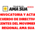 CONVOCATORIA Y ACTA DE ACUERDO DE DIRECTIVOS VIGENTES DEL MOVIMIENTO REGIONAL AMA SUA
